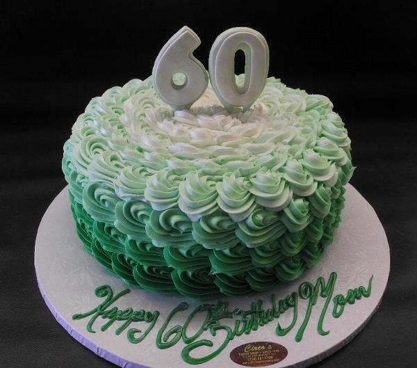 Rosebud Ombre 60th Birthday Cake - B0378 – Circo's Pastry Shop